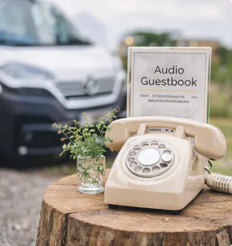 Livre d’or audio installé en autonomie par les clients lors d’un événement le temps d’un week-end