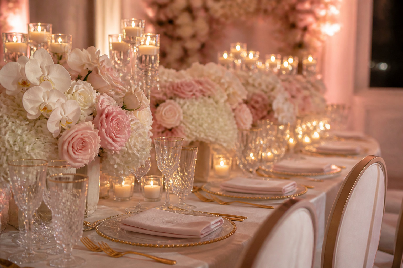 Décoration de table romantique lors d'un mariage dans les Hautes-Pyrénées