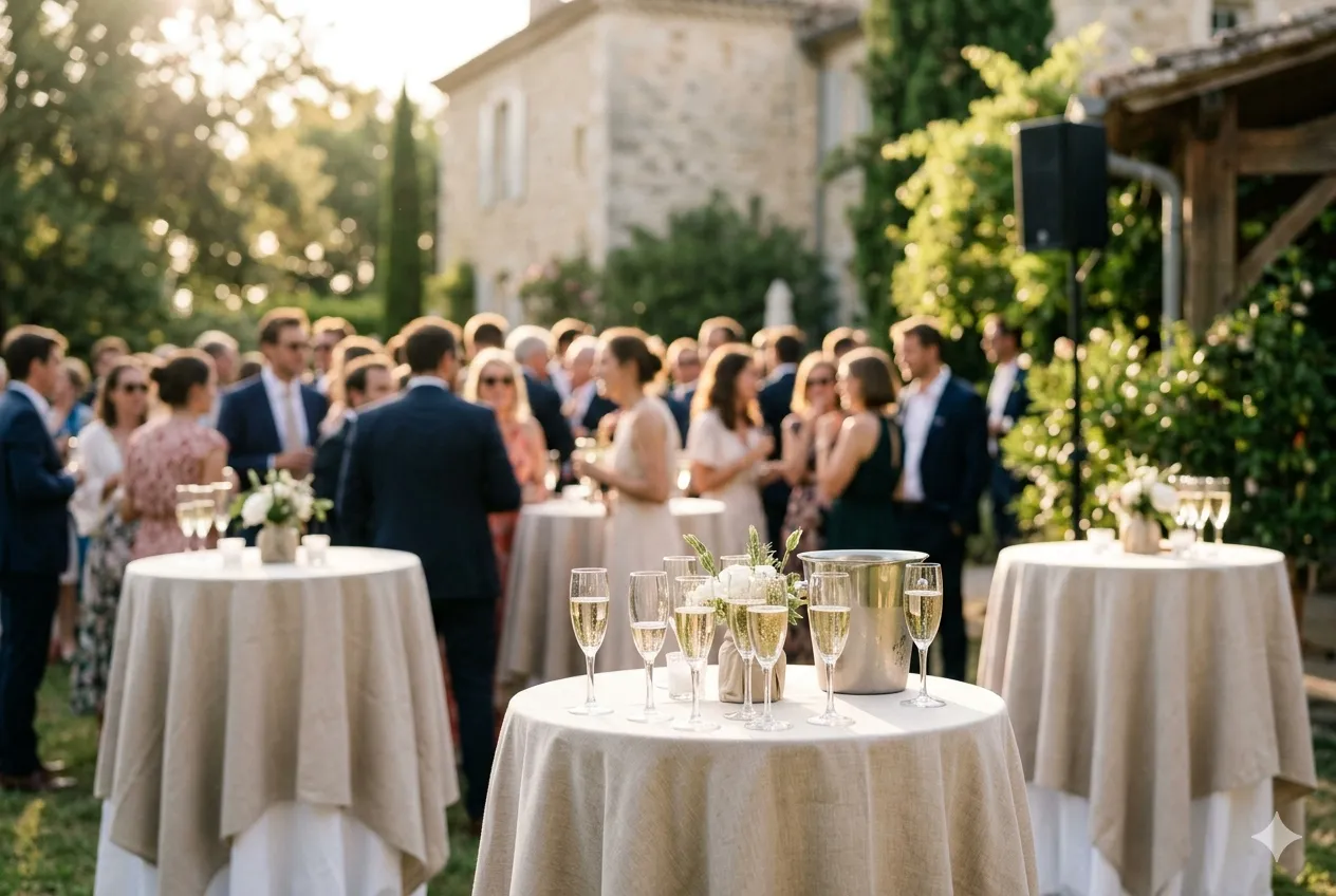 Ambiance musicale d’un vin d’honneur de mariage sonorisé par Ls Événements