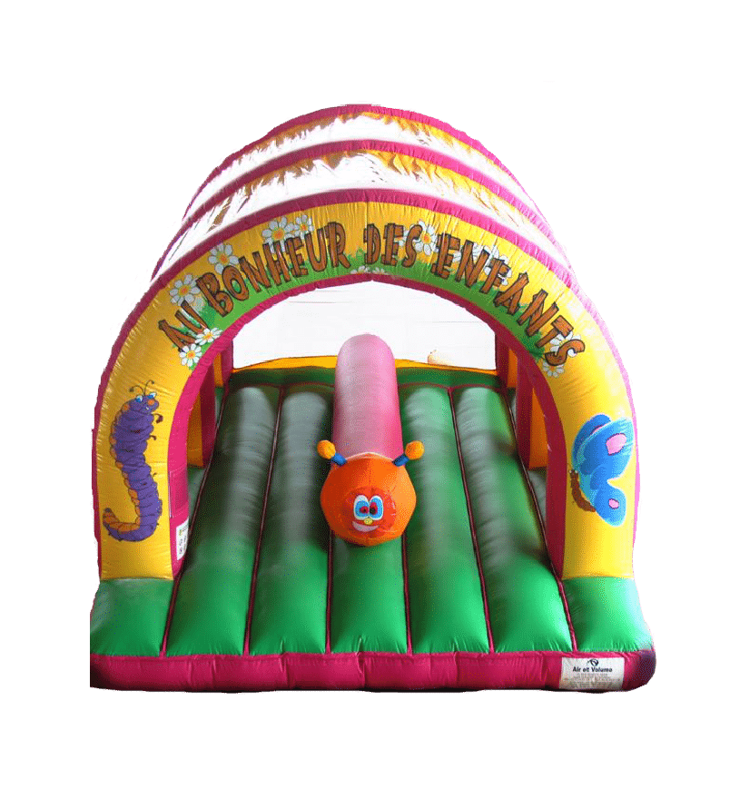 Structure gonflable en forme de chenille pour enfants