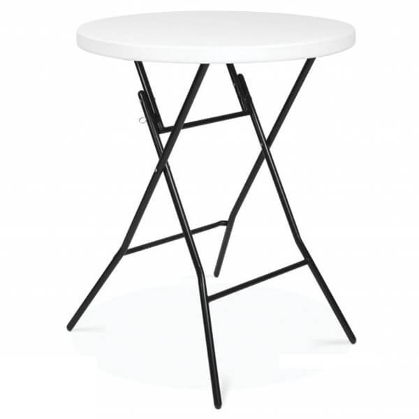 Table mange-debout pliante à plateau rond