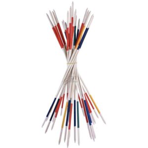 Mikado géant en bois avec ses baguettes colorées