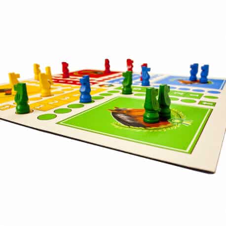 Jeu des petits chevaux en grand format sur tapis