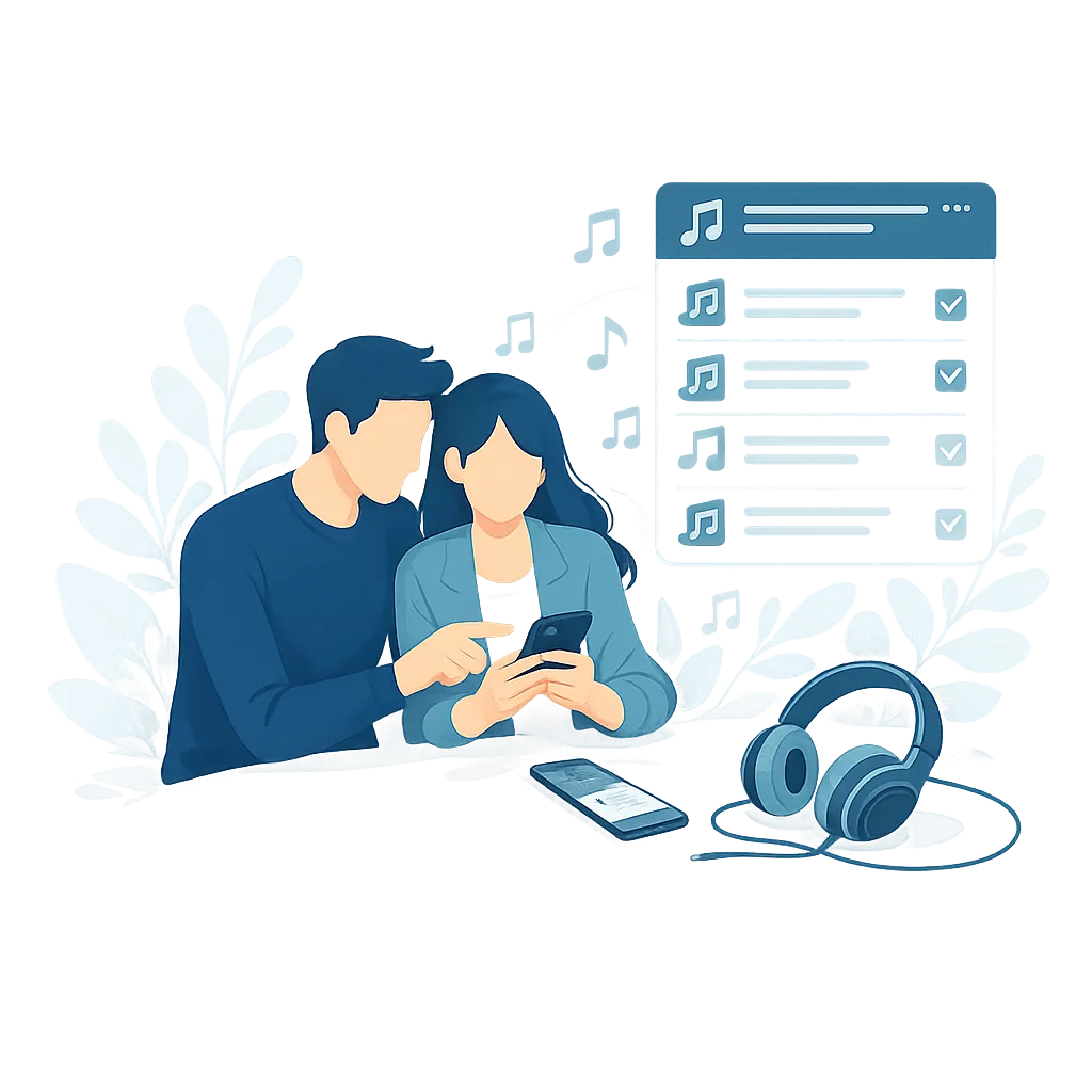 Création de la playlist de mariage avec les mariés 