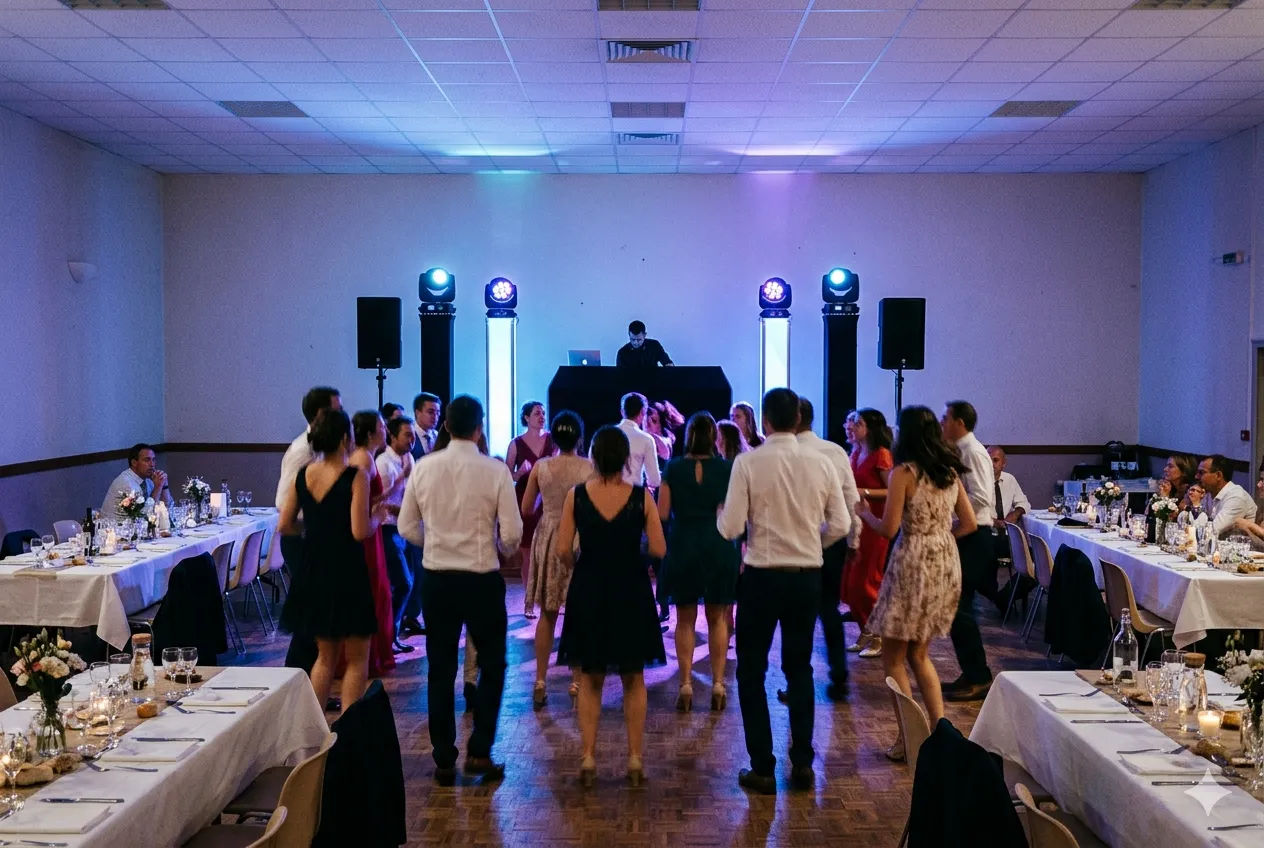 Piste de danse animée lors d’une soirée de mariage
